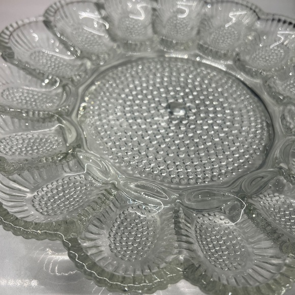 Deviled Egg Glass Platter Vintage - Picture 3 of 4